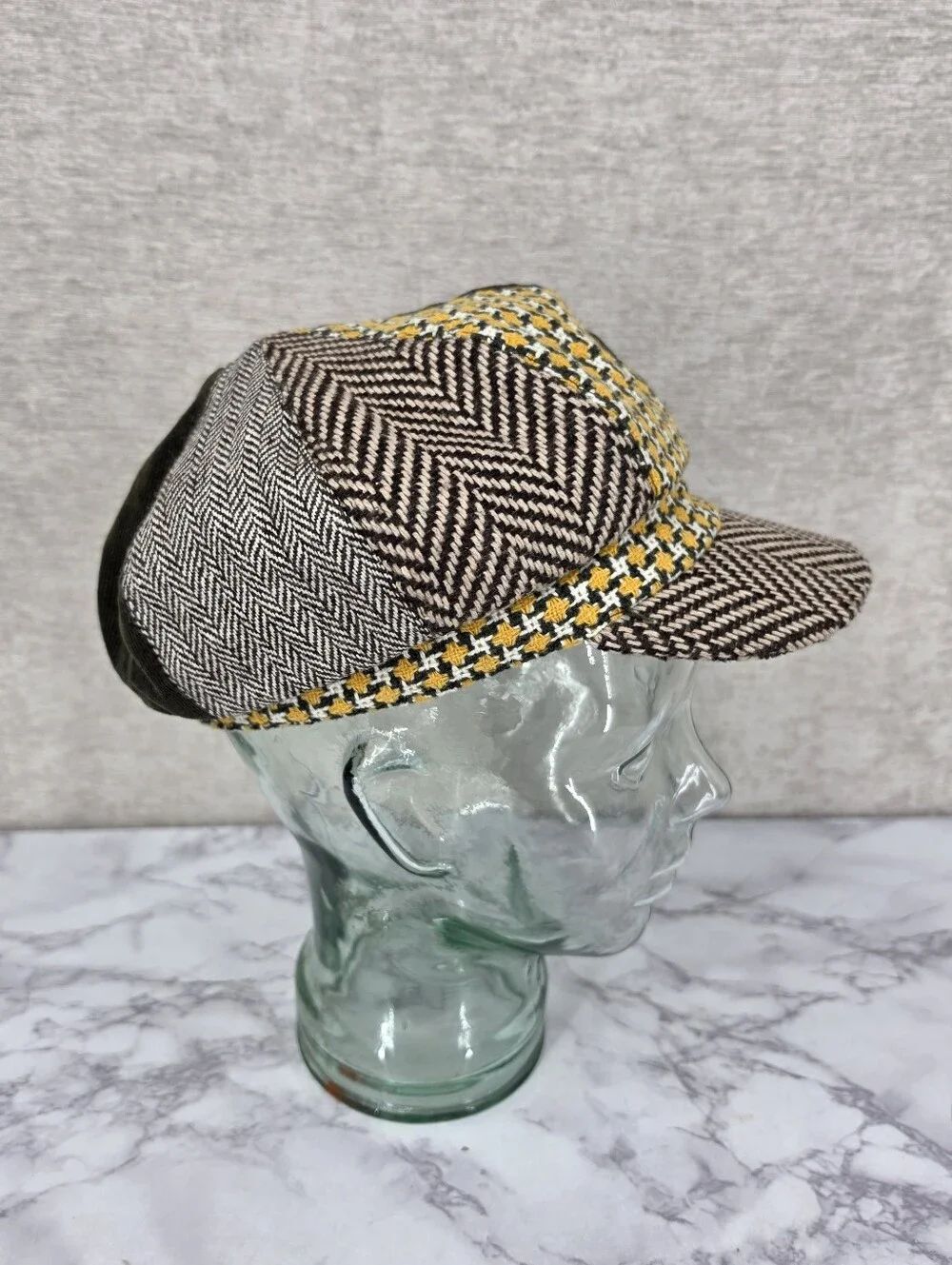Newsboy Bakerboy Cap Hat Tweed Herringbone Corduroy Women's Retro Vintage